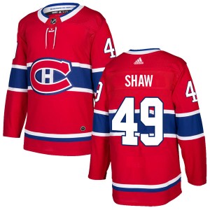 Men's Montreal Canadiens Logan Shaw Adidas Authentic Home Jersey - Red